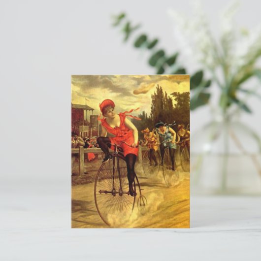 Bicycle Party Uitnodiging Gals Social (Staand voorkant)