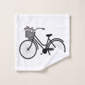  BICYCLE PATROON IN ZWARTE EN WITTE BAD HANDDOEK (Wasdoekje)