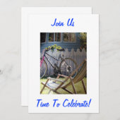 BICYCLE/PICKET FENCE "KOM AAN ONS" INVITATIE KAART (Voorkant / Achterkant)