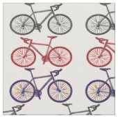 Bicycle Print Pattern Fabric Stof (Close Up)