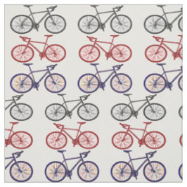 Bicycle Print Pattern Fabric Stof