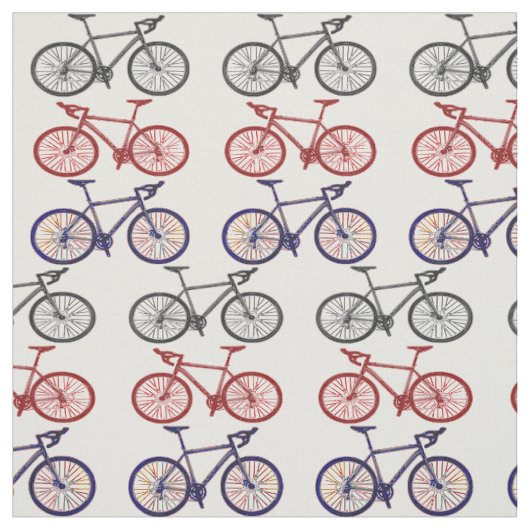 Bicycle Print Pattern Fabric Stof (Swatch)