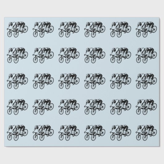 Bicycle Race Silver Blue Cadeaupapier (Vlak)