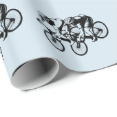 Bicycle Race Silver Blue Cadeaupapier (Rol Hoek)