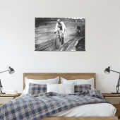 Bicycle Racer in de 6-daagse Washington DC Race Canvas Afdruk (Insitu (Slaapkamer))