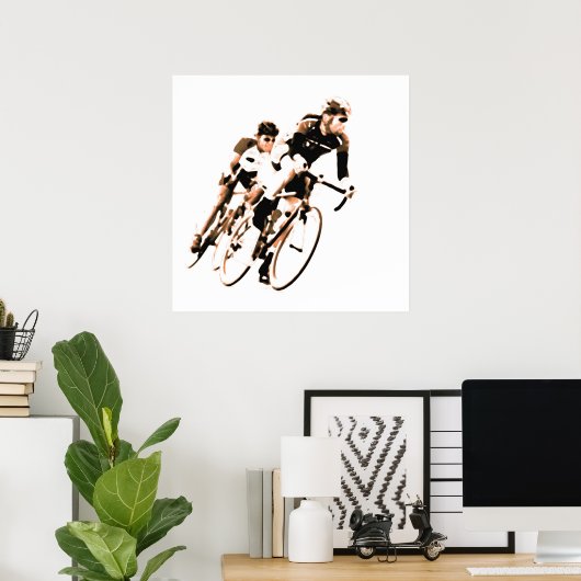 Bicycle Racers - Shadow Sepia Tones -2 Poster (Thuiskantoor)