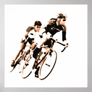 Bicycle Racers - Shadow Sepia Tones -2 Poster