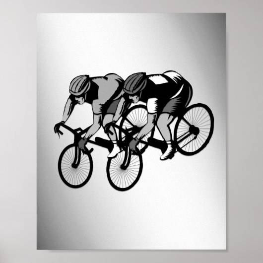 Bicycle Racers Silver Poster (Voorkant)