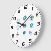 Bicycle Racing Icons Blue and Green Sport Grote Klok (Hoek)