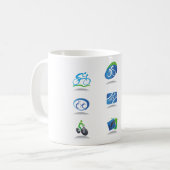 Bicycle Racing Icons Blue and Green Sport Koffiemok (Voorkant links)