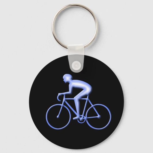 Bicycle Racing in Blue Sleutelhanger (Voorkant)