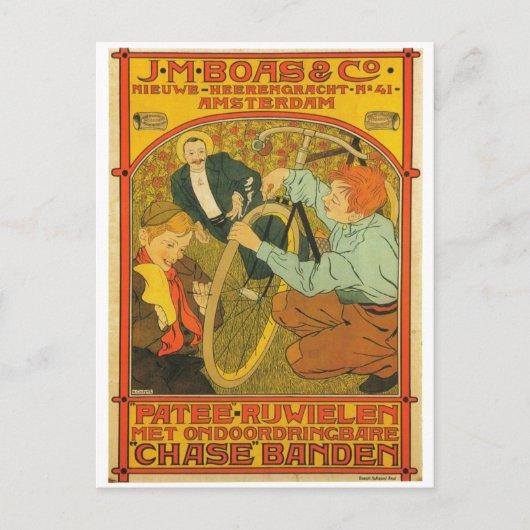 Bicycle Repair Advertisement 1897 Nederland Briefkaart (Voorkant)
