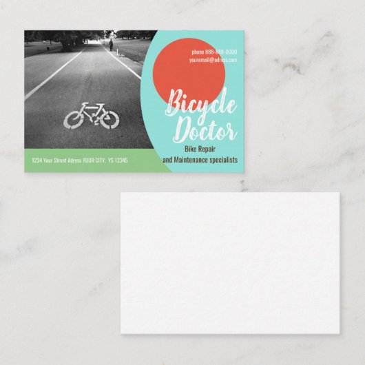 BICYCLE REPAIR Euro, 3,346 x 2,165-inch Visitekaar Visitekaartje (Voorkant / Achterkant)