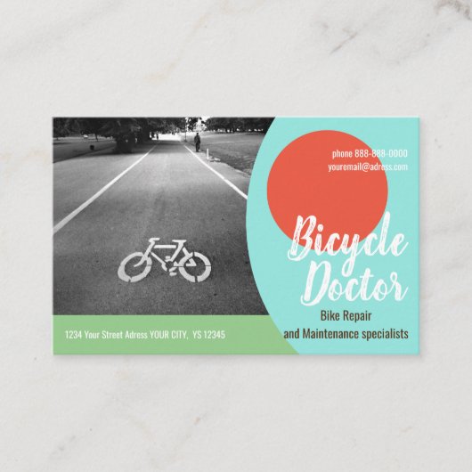 BICYCLE REPAIR Euro, 3,346 x 2,165-inch Visitekaar Visitekaartje (Voorkant)