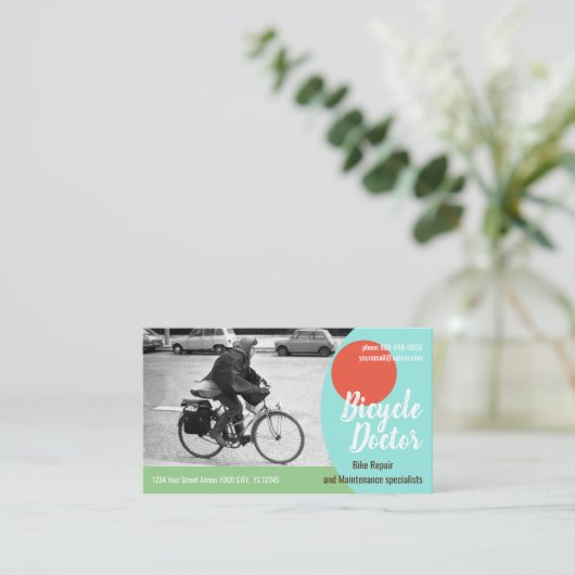 BICYCLE REPAIR Standard, 3,5 x 2,0-inch Visitekaar Visitekaartje (Staand voorkant)