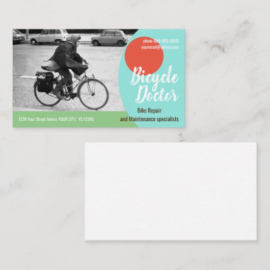 BICYCLE REPAIR Standard, 3,5 x 2,0-inch Visitekaar Visitekaartje (Voorkant / Achterkant)