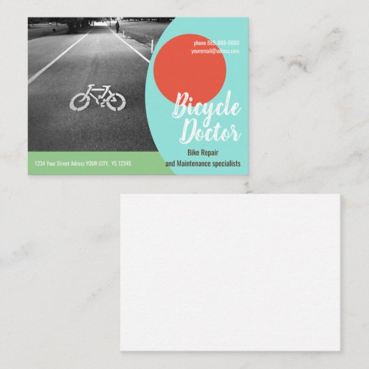 BICYCLE REPARATIEMOGEHEEL, 3,5 x 2,5-inch Visiteka Visitekaartje (Voorkant / Achterkant)