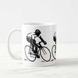 Bicycle Rider Bike Racer Black Silhouette Sport Koffiemok