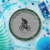 Bicycle Rider Happy Birthday Paper Bord. Papieren Bordje (Feest)