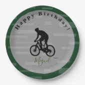 Bicycle Rider Happy Birthday Paper Bord. Papieren Bordje (Voorkant)