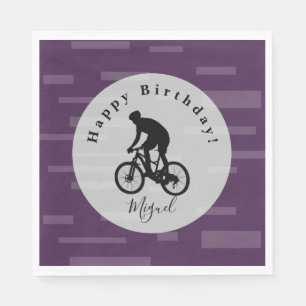 Bicycle Rider Happy Birthday Paper Napkins Servet