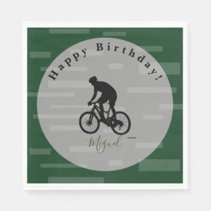 Bicycle Rider Happy Birthday PaperNapkin HAMbyWG Servet