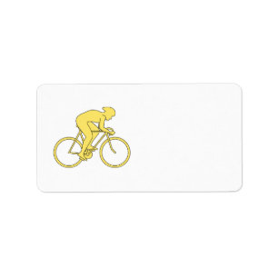 Bicycle Rider in Geel. Etiket