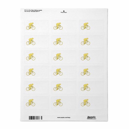 Bicycle Rider in Geel. Etiket (Full Sheet)