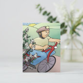 Bicycle Rider op Sunset Briefkaart (Staand voorkant)