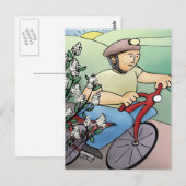 Bicycle Rider op Sunset Briefkaart (Voorkant / Achterkant)