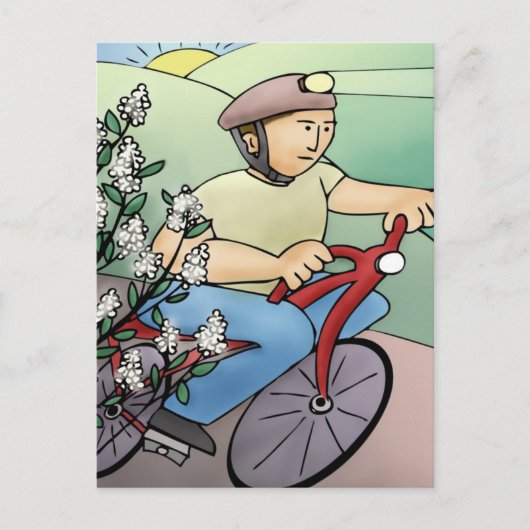 Bicycle Rider op Sunset Briefkaart (Voorkant)