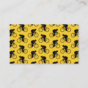 Bicycle Rider Pattern Geel en zwart. Visitekaartje