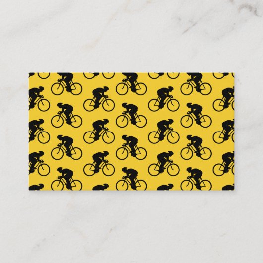 Bicycle Rider Pattern Geel en zwart. Visitekaartje (Voorkant)