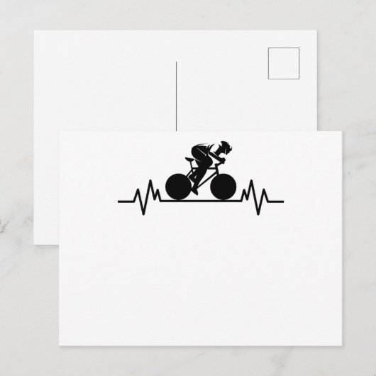 Bicycle Road Bike Heartbeat Design Bicycle Cycled Briefkaart (Voorkant / Achterkant)