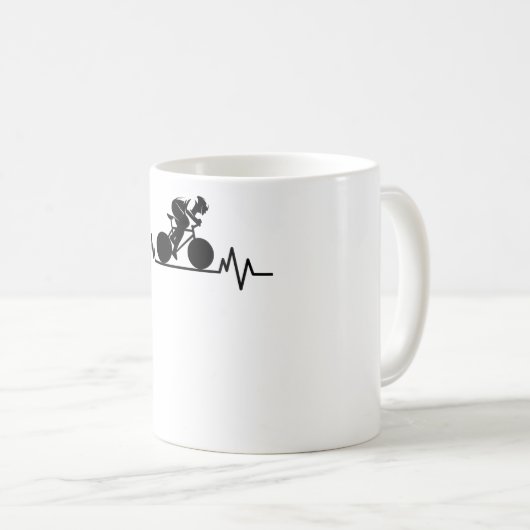 Bicycle Road Bike Heartbeat Design Bicycle Cycled Koffiemok (Voorkant rechts)