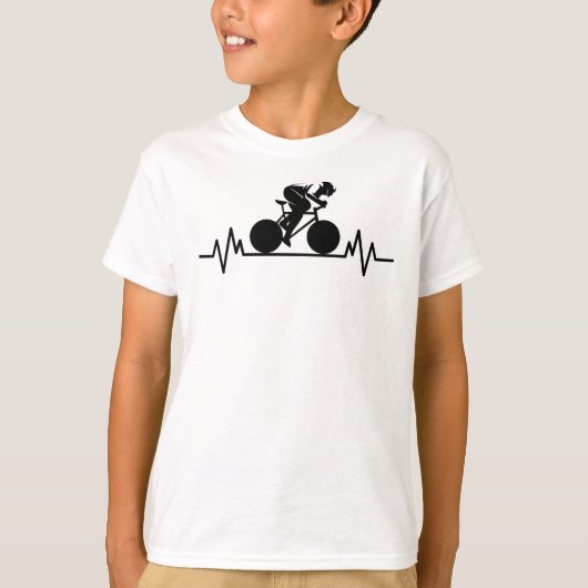 Bicycle Road Bike Heartbeat Design Bicycle Cycled T-shirt (Voorkant)