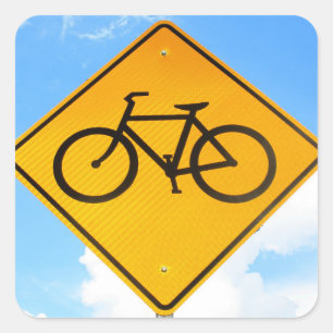 Bicycle Road Sign Vierkante Sticker