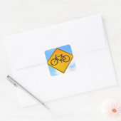 Bicycle Road Sign Vierkante Sticker (Envelop)