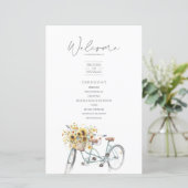 Bicycle Rustic Sunflower Waterverf Weddenfoto (Staand voorkant)