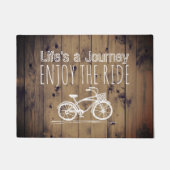  Bicycle Rustic Wood Boho Life is een reis Deurmat (Voorkant)