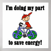Bicycle Save Energy T-shirts en cadeautjes Poster (Voorkant)