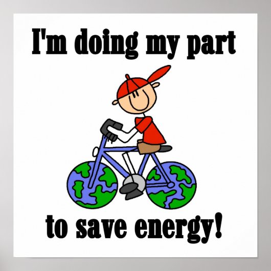 Bicycle Save Energy T-shirts en cadeautjes Poster (Voorkant)