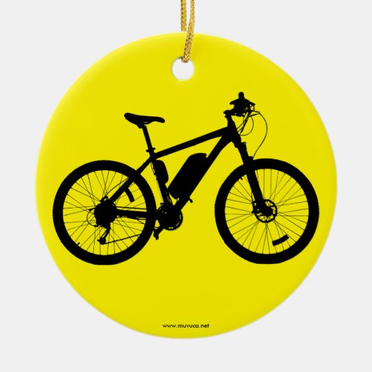 Bicycle Silhouette Keramisch Ornament (Voorkant)
