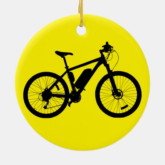 Bicycle Silhouette Keramisch Ornament (Achterkant)