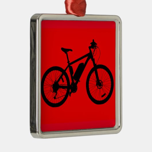 Bicycle Silhouette Metalen Ornament (Rechts)