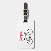 Bicycle Silhouette & Name Bagagelabel (Voorkant verticaal)