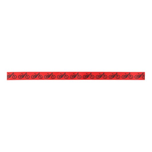Bicycle Silhouette Satijnen Lint (Voorkant)