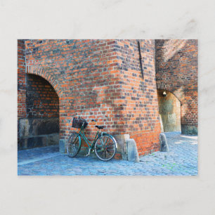Bicycle, St. Nicholas Church, Kopenhagen, Denemark Briefkaart