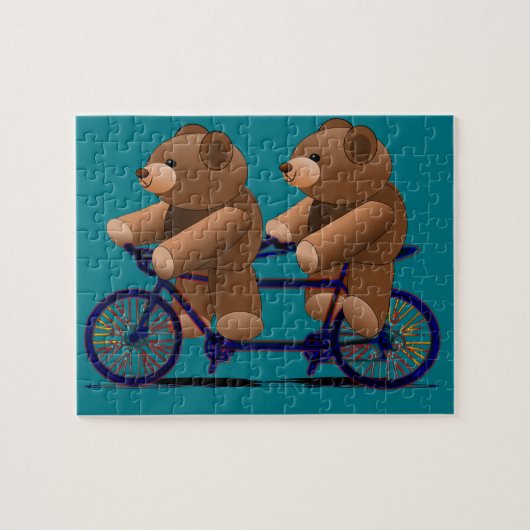 Bicycle Tandem Teddy Bear Print Legpuzzel (Horizontaal)