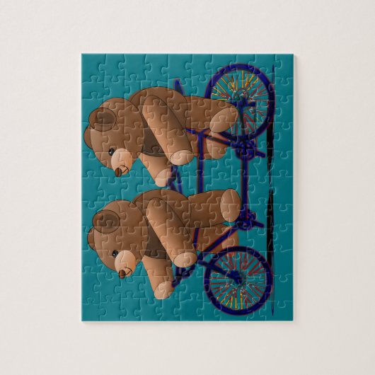 Bicycle Tandem Teddy Bear Print Legpuzzel (Verticaal)